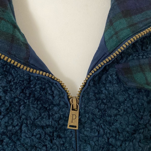 NWOT Pendleton Teddy Bear Jacket with Plaid Trim - Picture 3 of 11